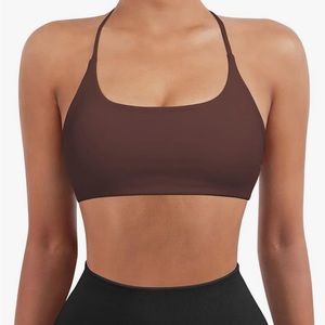 AMAZON Brown Crossback Sports Bra